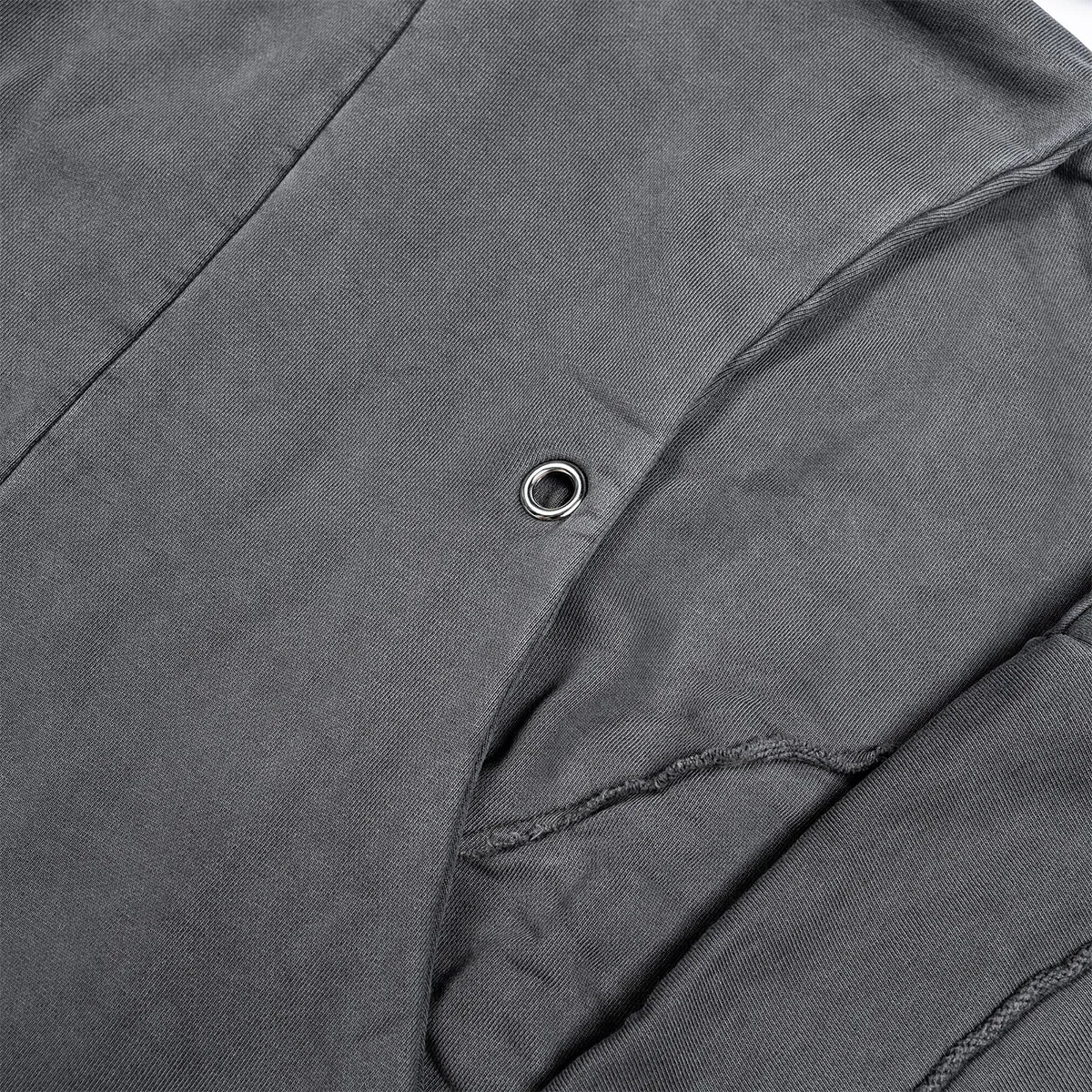 Wavy Washed Oversized Zip-Up Hoodie 'Grey'