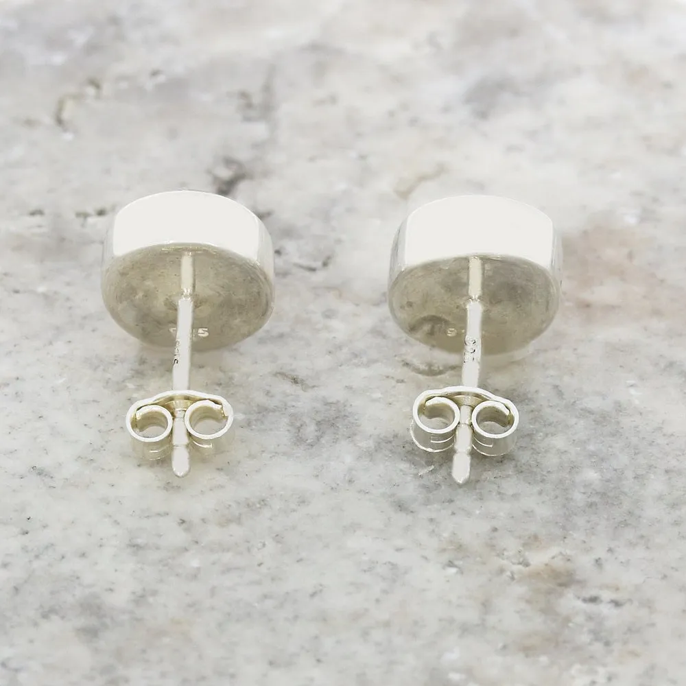 Whitby Jet Sterling Silver Oval Stud Earrings