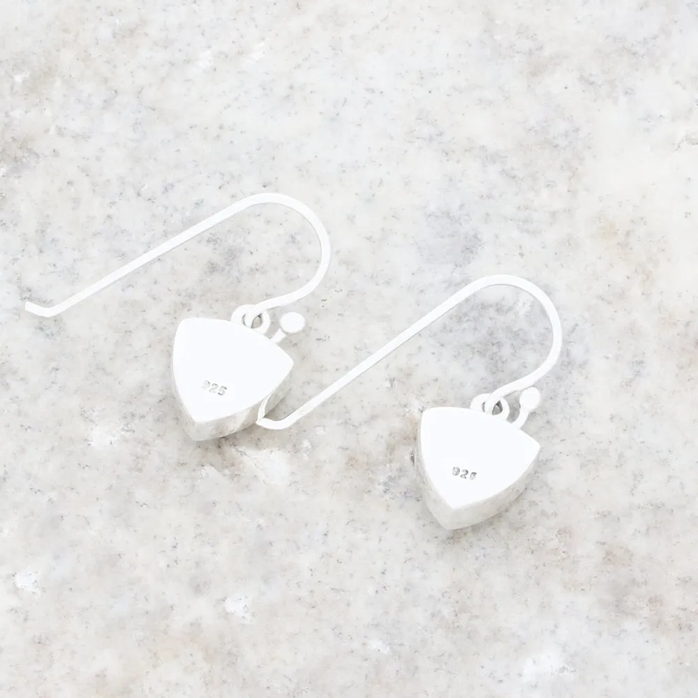 Whitby Jet Sterling Silver Shield Shape Drop Earrings