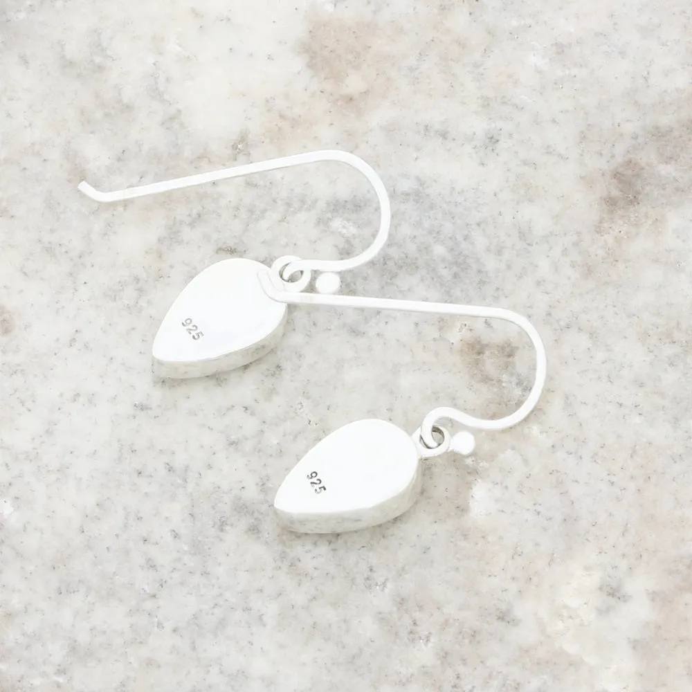 Whitby Jet Sterling Silver Teardrop Shape Drop Earrings