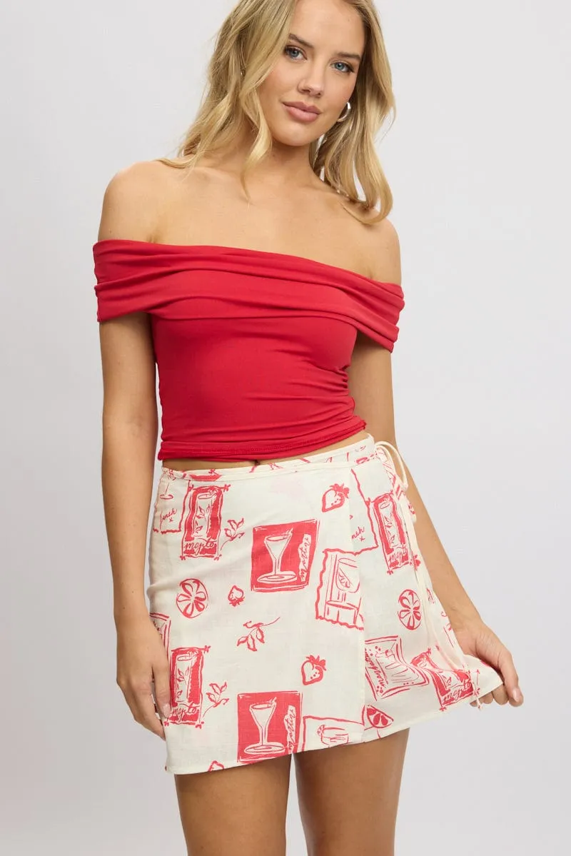 White Abstract Wrap Skirt High Rise Mini Linen Blend,skirt,denim skirt,mini skirt,maxi skirt,jean skirt,skort,tennis skirt,pleated skirt,pencil skirt,bubble skirt,plisse skirt,fitted skirt,midi skirt,short skirt,short mini skirt,leather skirt,a line skirt