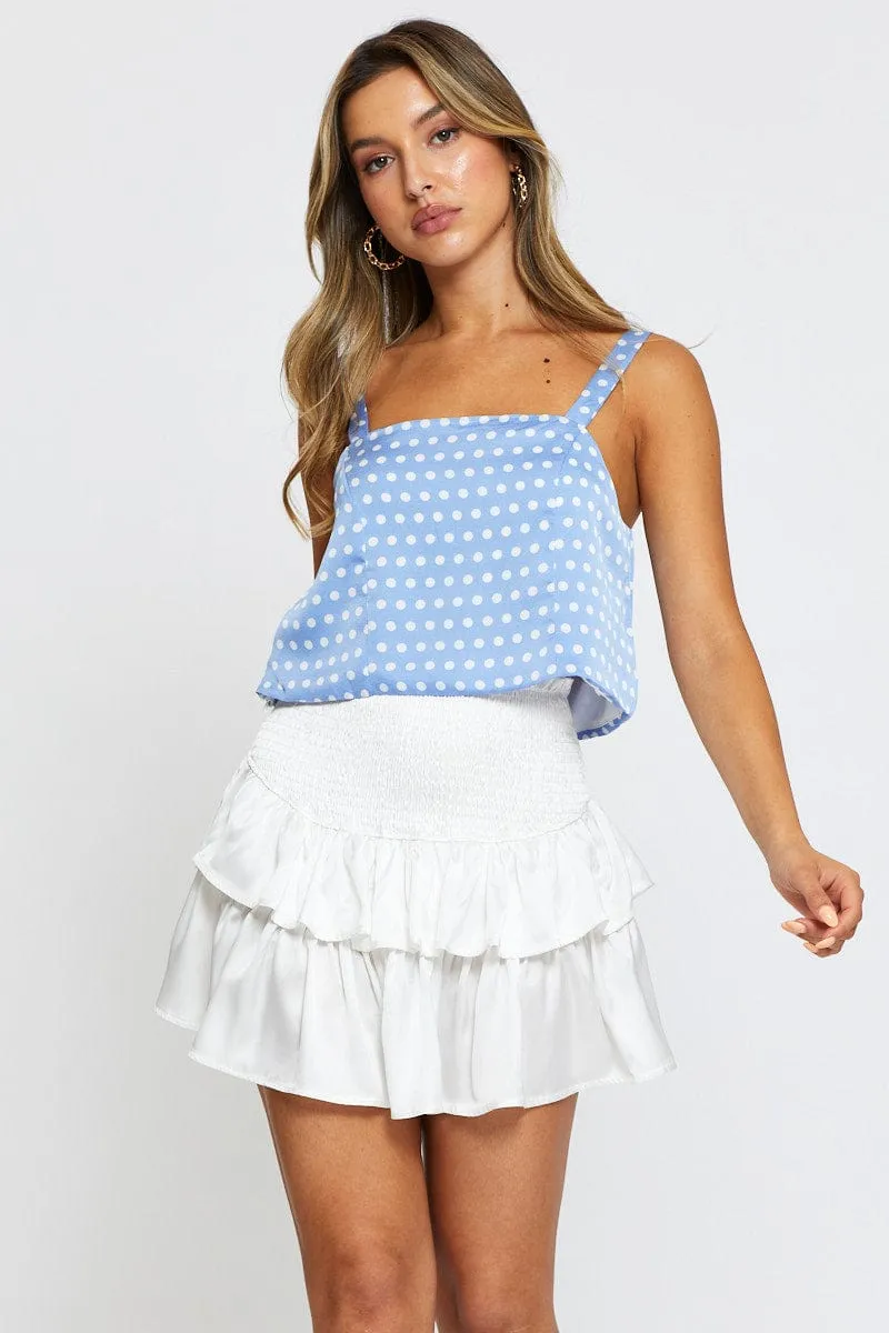 White Mini Skirt Shirred Waist Satin,skirt,denim skirt,mini skirt,maxi skirt,jean skirt,skort,tennis skirt,pleated skirt,pencil skirt,bubble skirt,plisse skirt,fitted skirt,midi skirt,short skirt,short mini skirt,leather skirt,a line skirt,Split skirt
