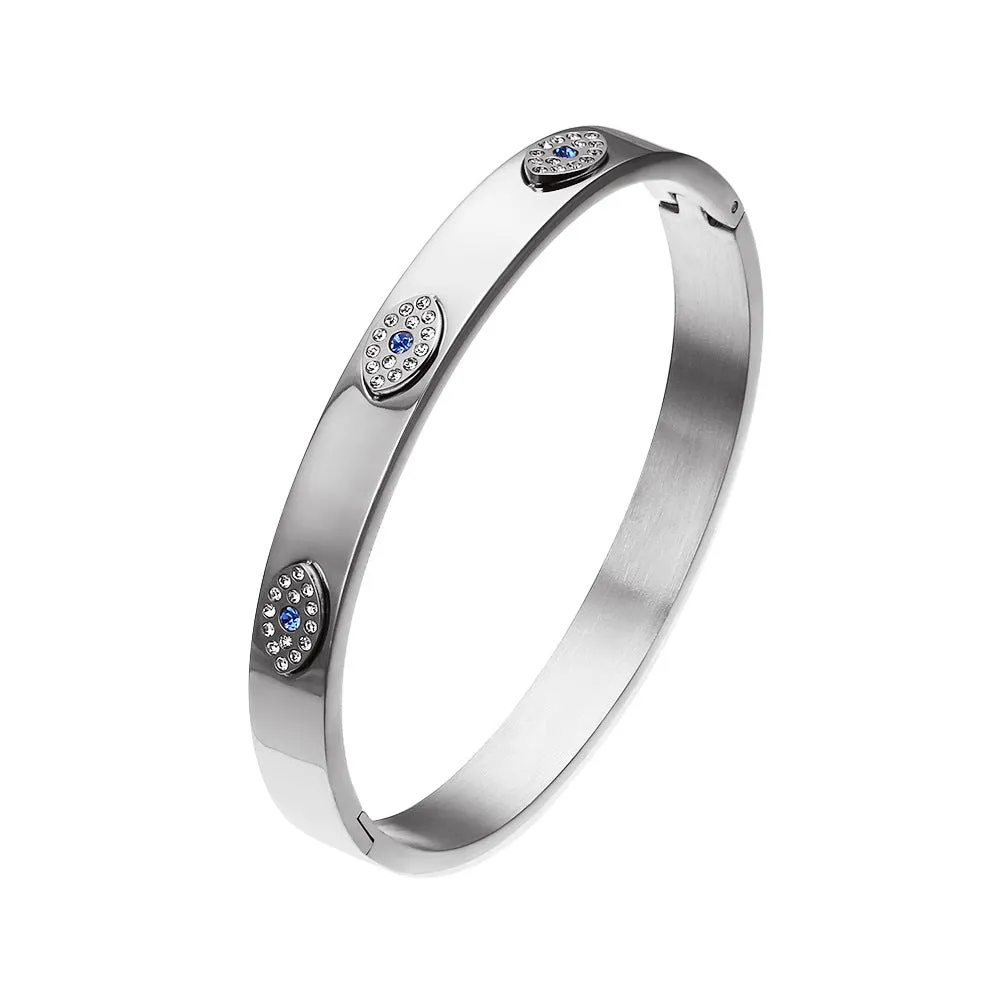 Wholesale 18K gold plated diamond retro stacked titanium steel bracelet