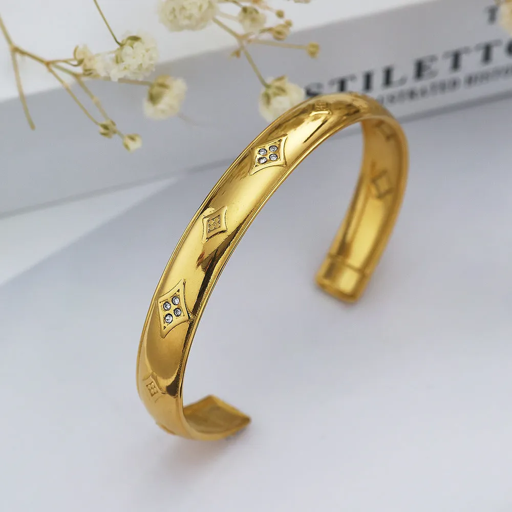 Wholesale 18k Gold Plated Diamond-shaped Adjustable Bracelet light_wish_jewels