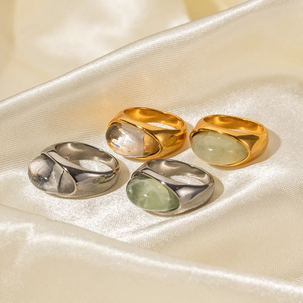 Wholesale 18k Gold Stainless Steel Transparent Closed Ring light_wish_jewels