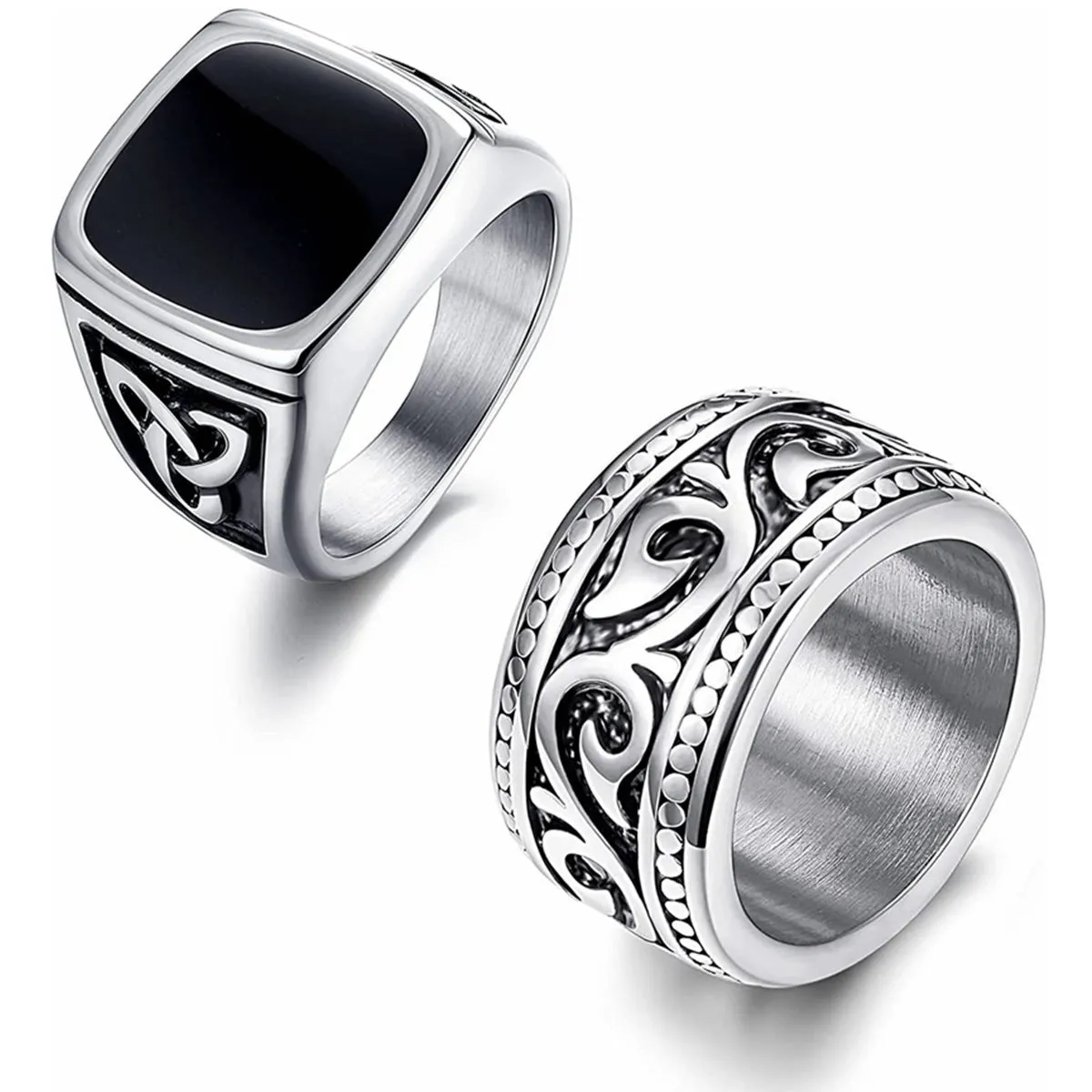 Wholesale 2023 Personalized Retro Pattern Celtic Knot Domineering Totem Titanium Steel Ring light_wish_jewels