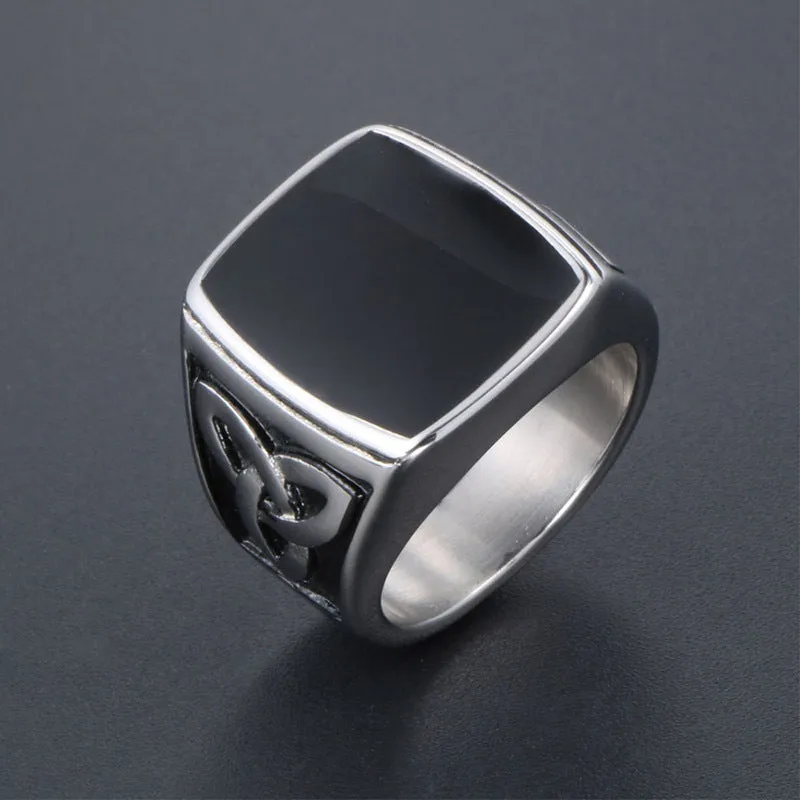 Wholesale 2023 Personalized Retro Pattern Celtic Knot Domineering Totem Titanium Steel Ring