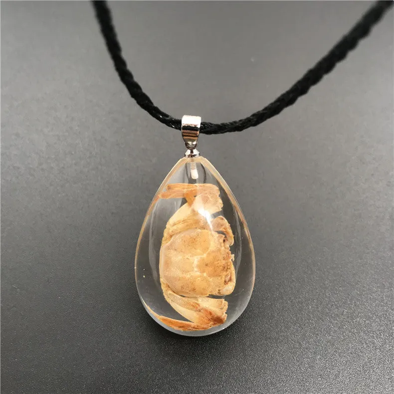 Wholesale 6pcs/pack Transparent Insect Resin Necklace