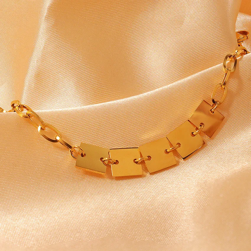 Wholesale 8k Gold Plated Fashion Square Bracelet light_wish_jewels