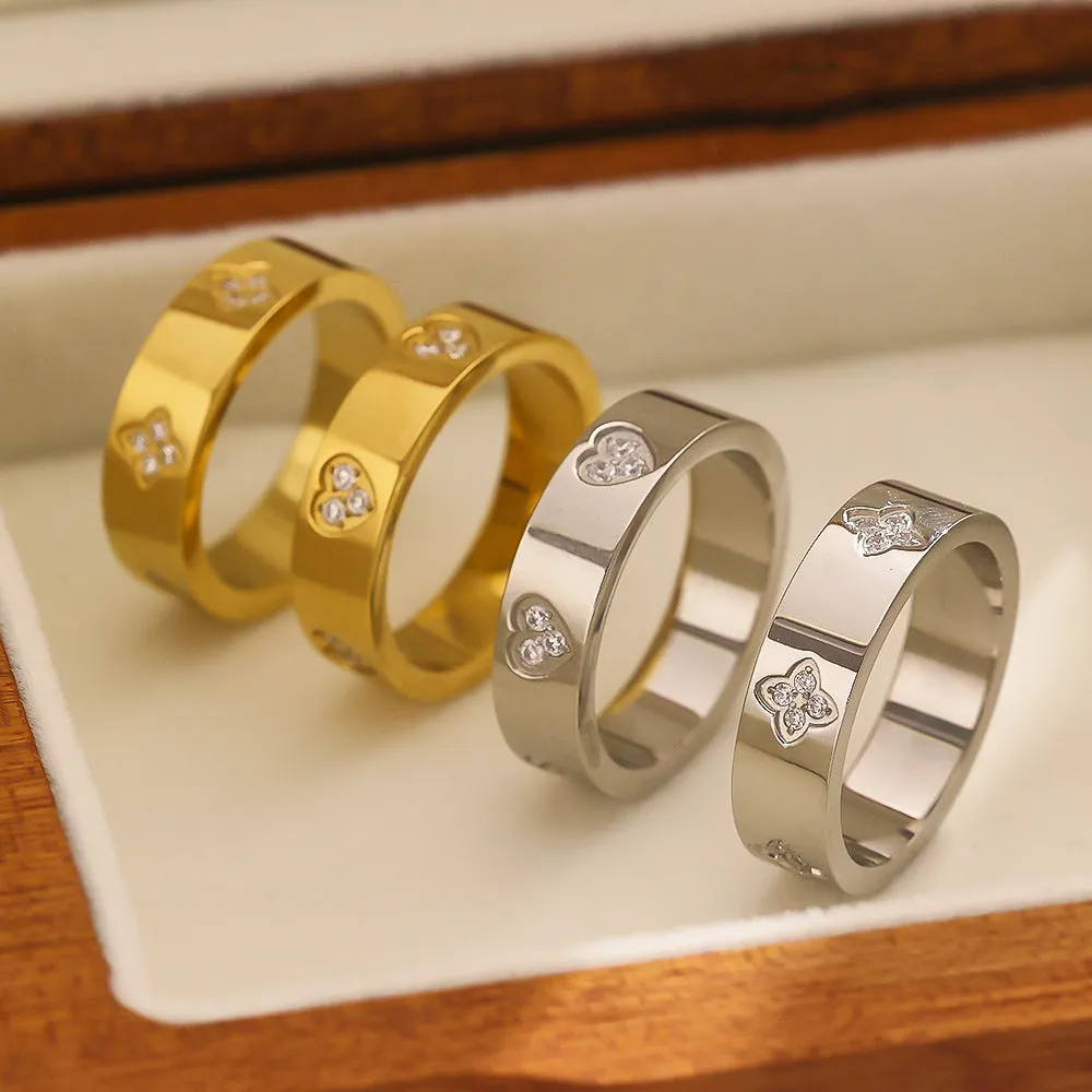 Wholesale All-match Love Heart Diamond Titanium Steel Ring light_wish_jewels