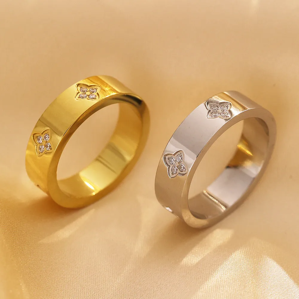 Wholesale All-match Love Heart Diamond Titanium Steel Ring