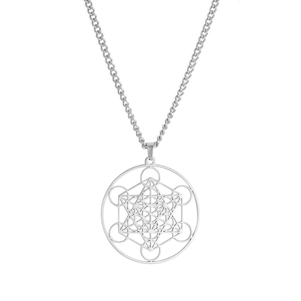 Wholesale Angel Seal Metatron Kabbalah Garden Stainless Steel Necklace