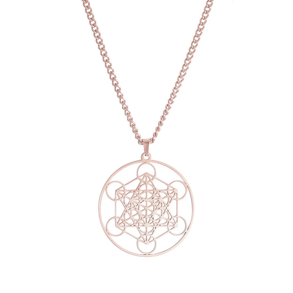 Wholesale Angel Seal Metatron Kabbalah Garden Stainless Steel Necklace