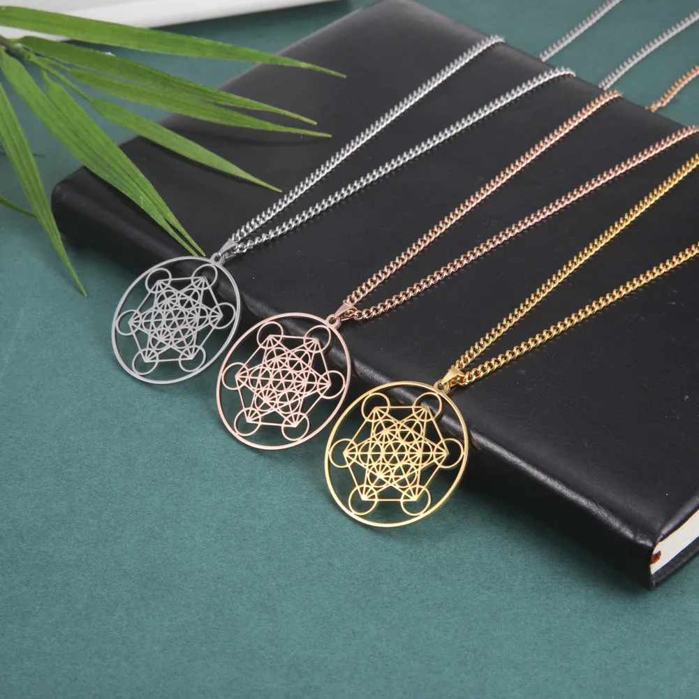 Wholesale Angel Seal Metatron Kabbalah Garden Stainless Steel Necklace light_wish_jewels