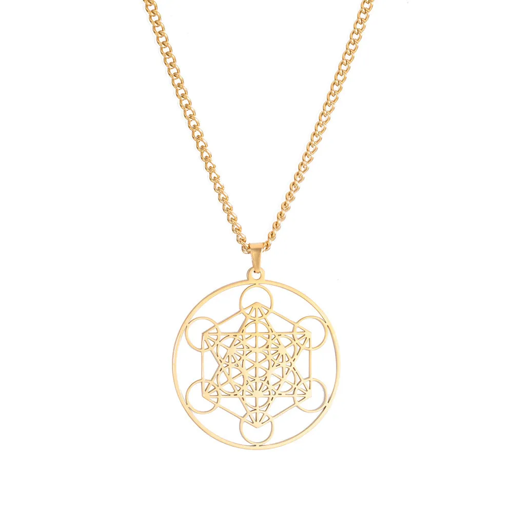 Wholesale Angel Seal Metatron Kabbalah Garden Stainless Steel Necklace