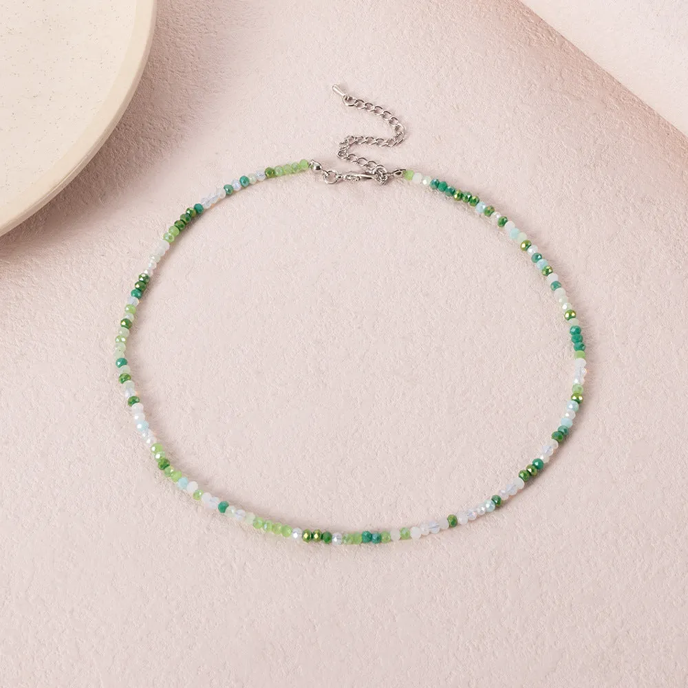 Wholesale Bohemian Short Handmade Creative Colorful Rice Bead Necklace Set
