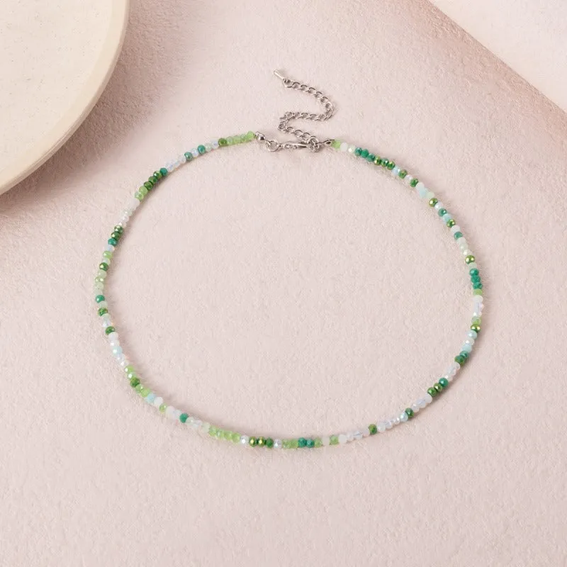 Wholesale Bohemian Short Handmade Creative Colorful Rice Bead Necklace Set