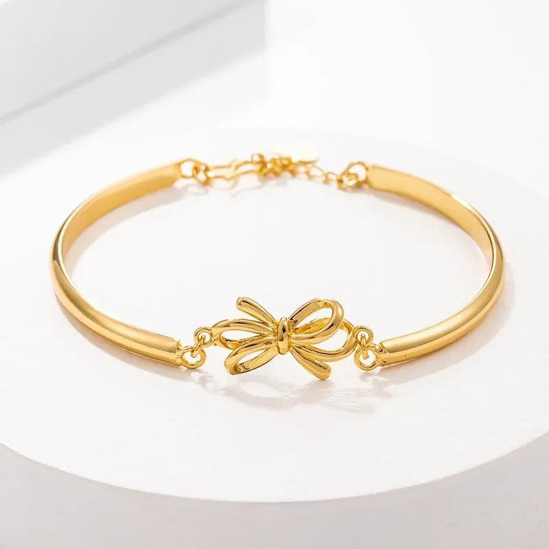 Wholesale Bow Plated 24K Gold Bracelet light_wish_jewels