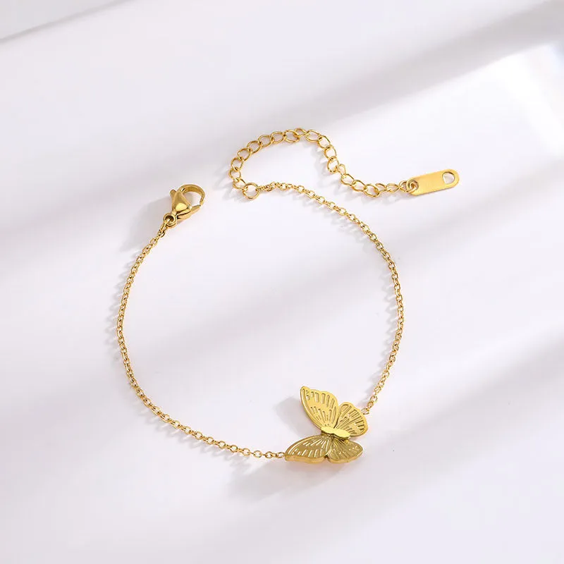Wholesale Butterfly 18k Gold Titanium Bracelet