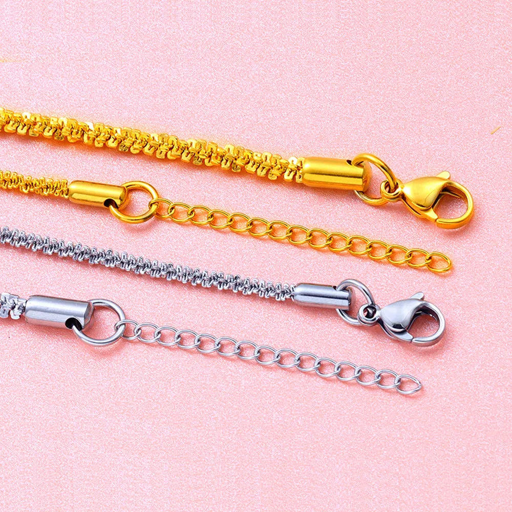 Wholesale Cauliflower chain gold-plated titanium steel necklace