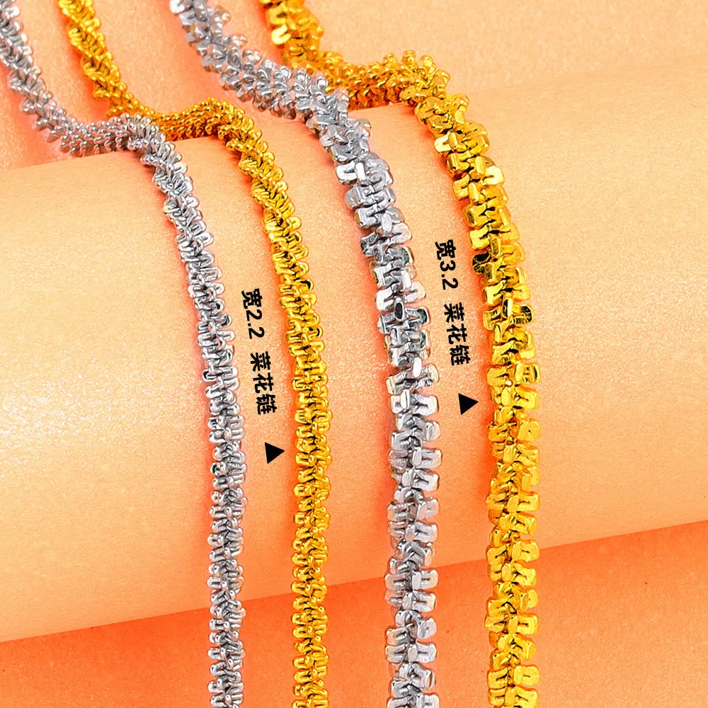 Wholesale Cauliflower chain gold-plated titanium steel necklace light_wish_jewels