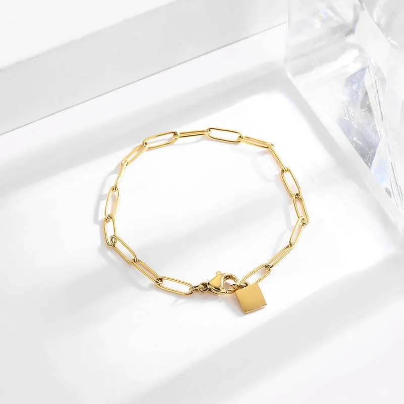 Wholesale Chunky Chain Small Square Bracelet light_wish_jewels