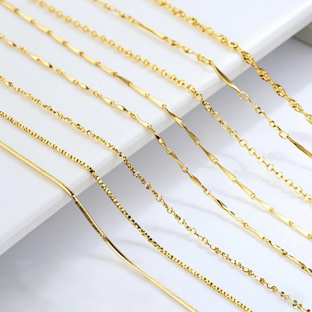 Wholesale Clavicle chain gold plated silver chain bare chain light_wish_jewels