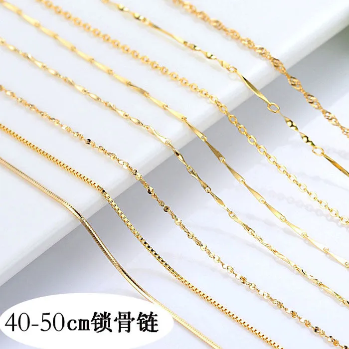 Wholesale Clavicle chain gold plated silver chain bare chain