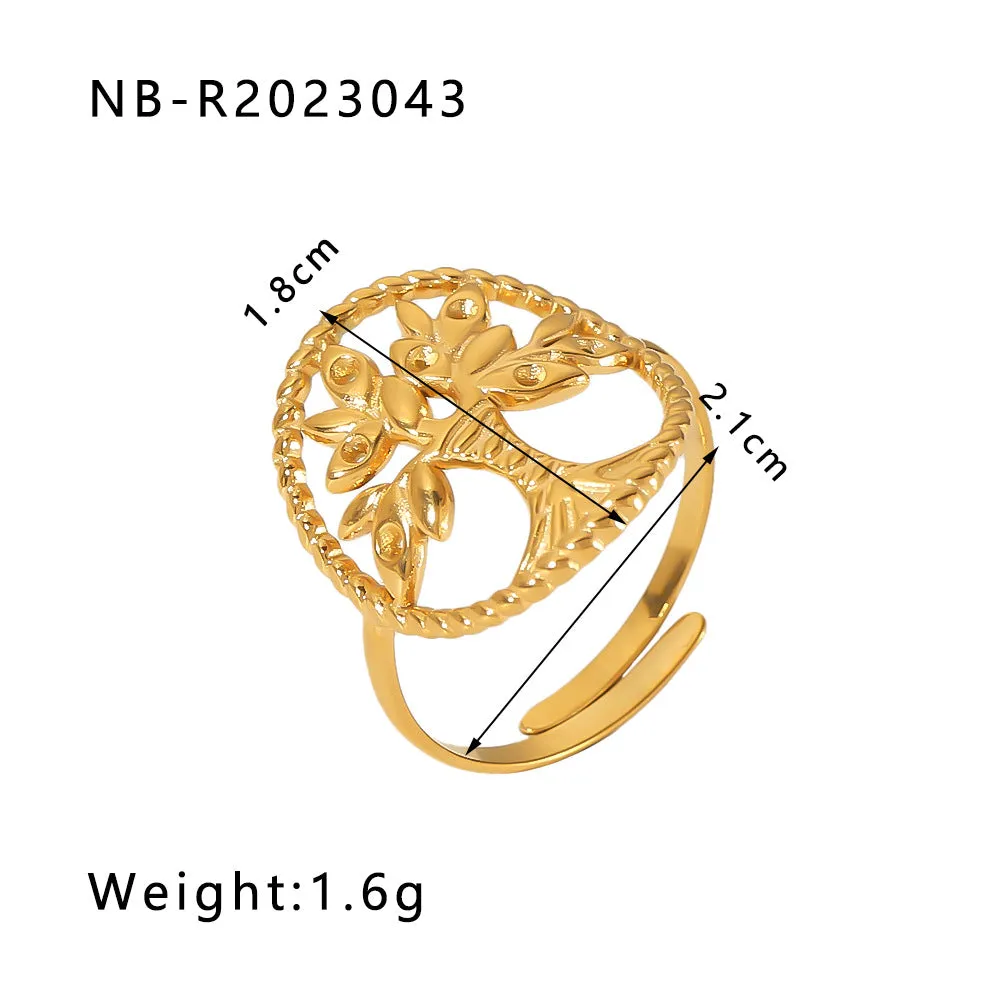 Wholesale commuter stainless steel open ring heart-shaped geometric titanium steel ring fashion simple  Personality ring female