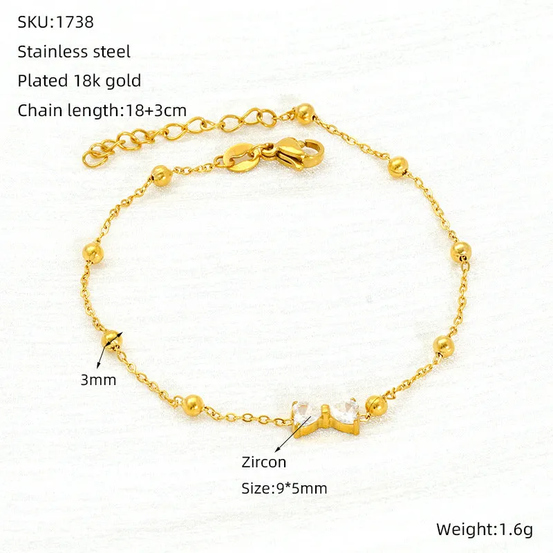 Wholesale Commuter Titanium Steel Zirconia Bracelet