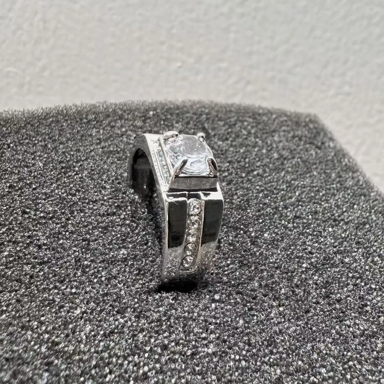 Wholesale Couple's imitation moissanite open gold-plated ring