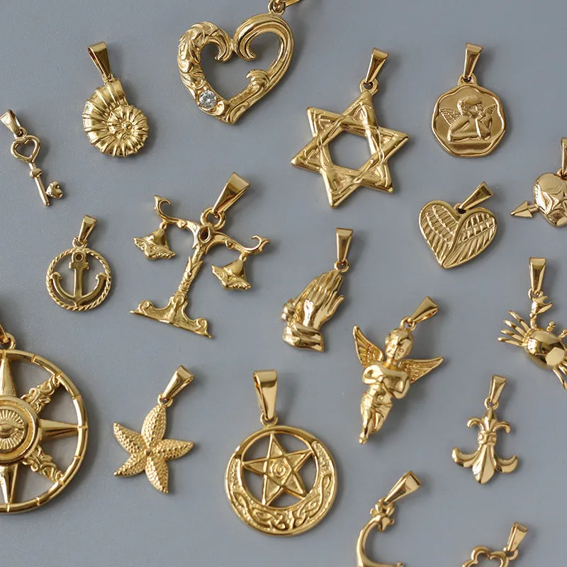 Wholesale Crab Single Pendant Stainless Steel Gold Plated DIY Accessories light_wish_jewels