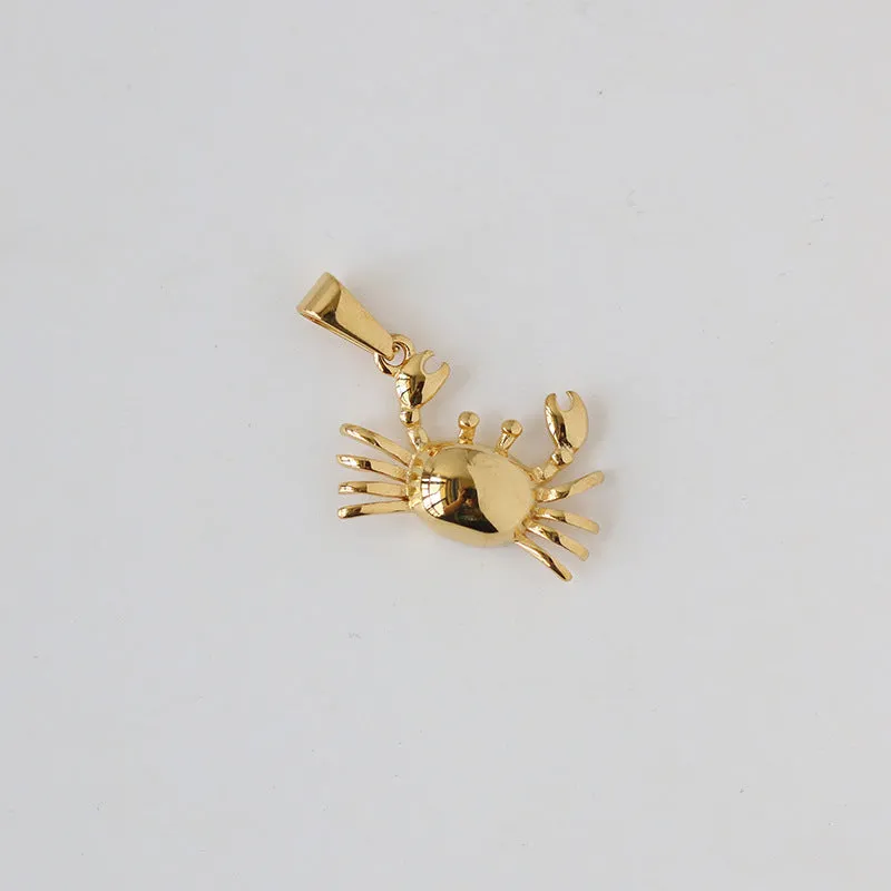 Wholesale Crab Single Pendant Stainless Steel Gold Plated DIY Accessories