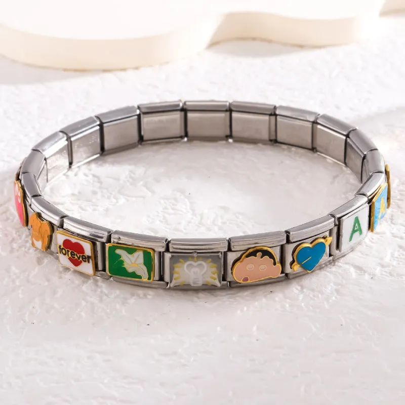 Wholesale Creative DIY Splicing Stainless Steel Modular Bracelet light_wish_jewels