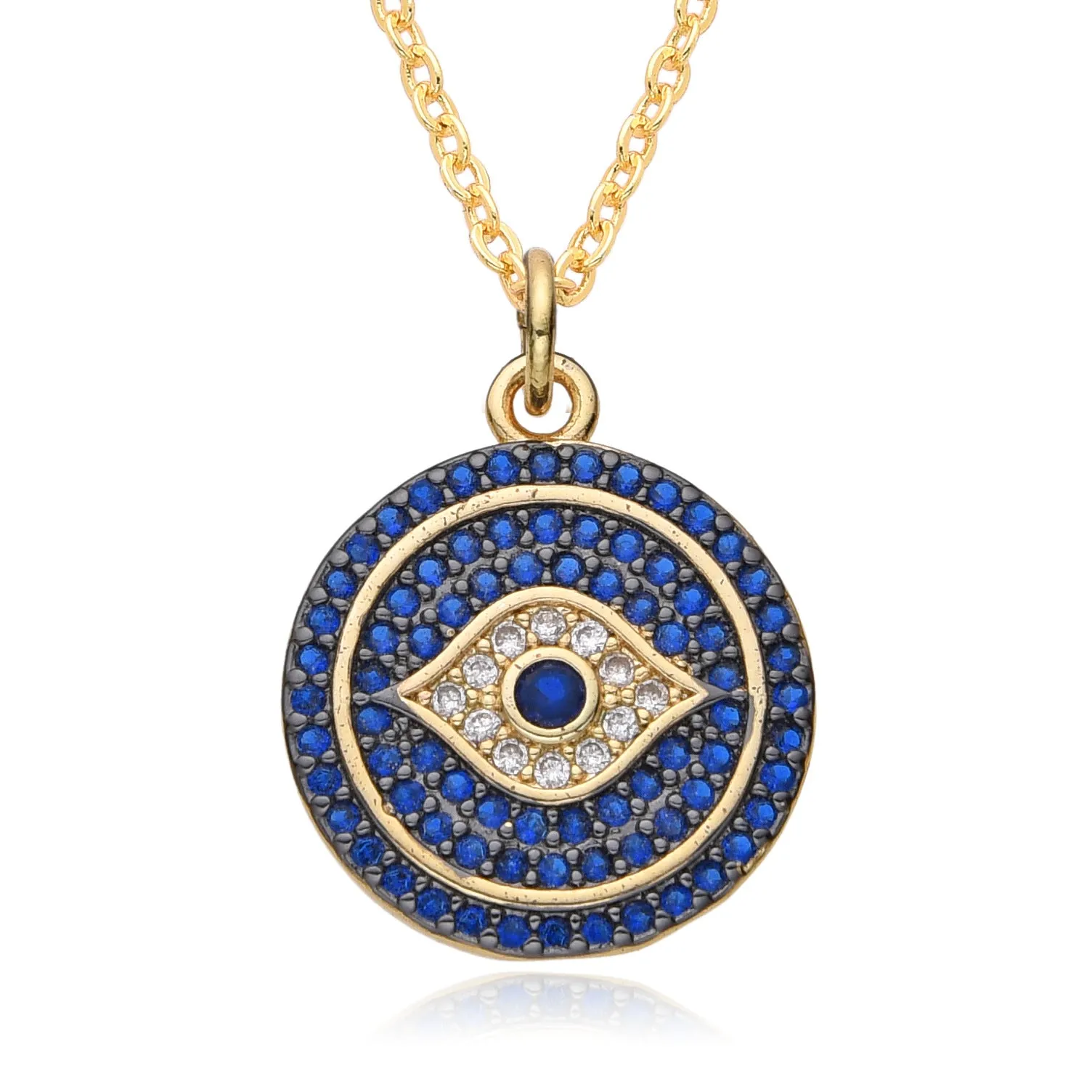 Wholesale Creative Exaggerated Round Devil Eye Necklace Clavicle Chain