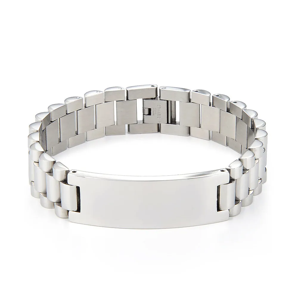 Wholesale Curved Titanium Steel Bracelet Chain