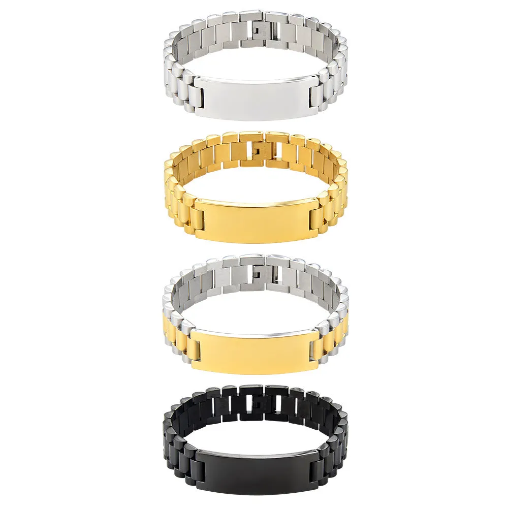 Wholesale Curved Titanium Steel Bracelet Chain light_wish_jewels