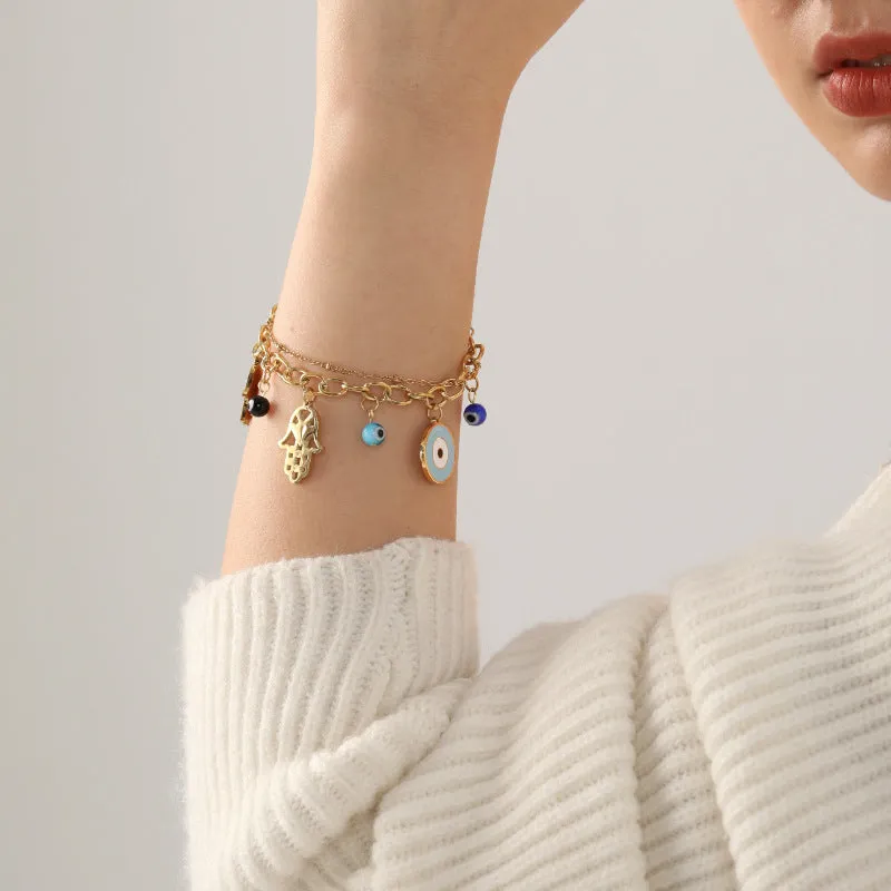 Wholesale Devil Eye Electroplated Metal Bracelet light_wish_jewels