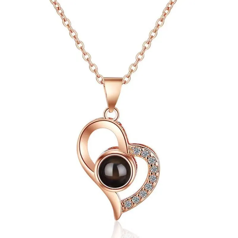 Wholesale Diagonal Peach Heart Titanium Steel Necklaces light_wish_jewels