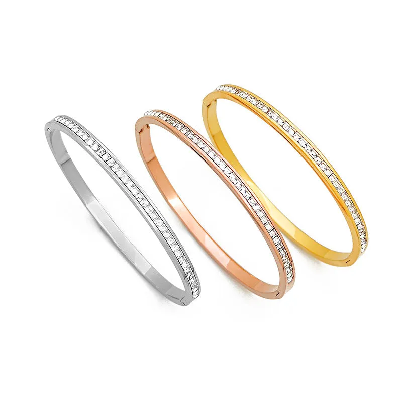 Wholesale Diamond Simple Titanium Steel Bracelet