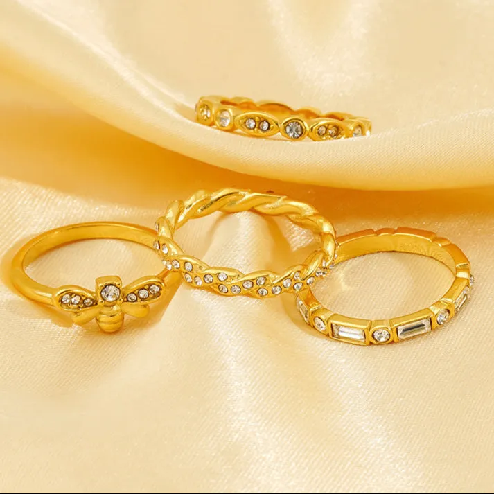 Wholesale Diamond twist ring for women geometric index finger ring internet celebrity ring light_wish_jewels