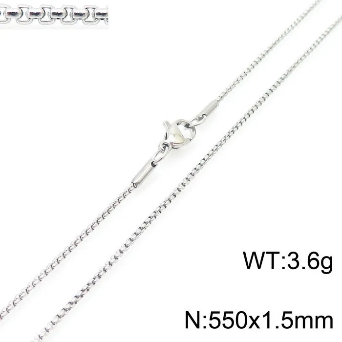 Wholesale Electroplated 18K Gold Square Pearl Stainless Steel Multi-Specification Necklaces