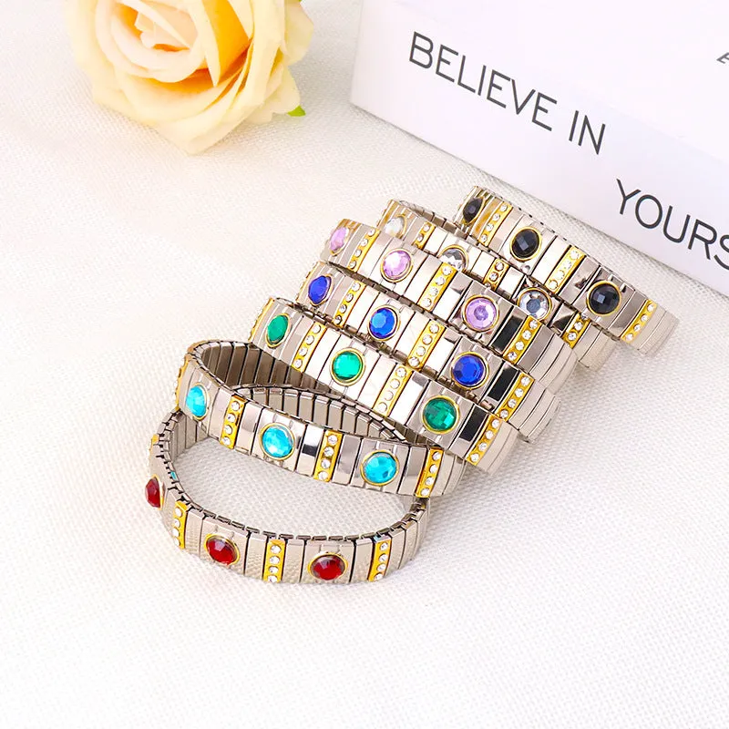 Wholesale Fashion Bohemian Elastic Titanium Steel Bracelet light_wish_jewels