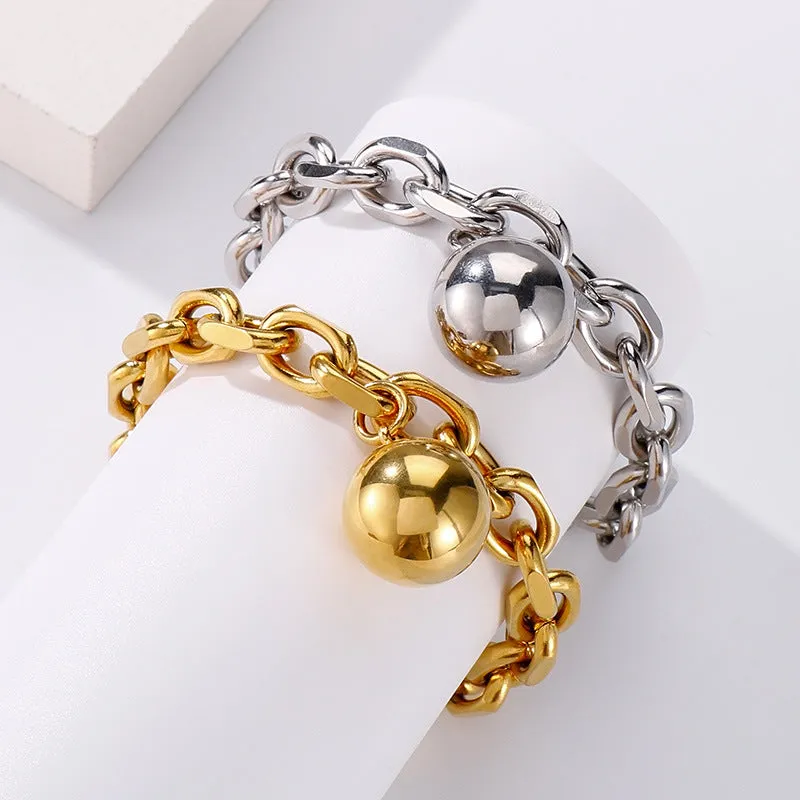 Wholesale Fashion Retro Light Luxury Hollow Steel Ball Stainless Steel Wish-granting Bracelet light_wish_jewels
