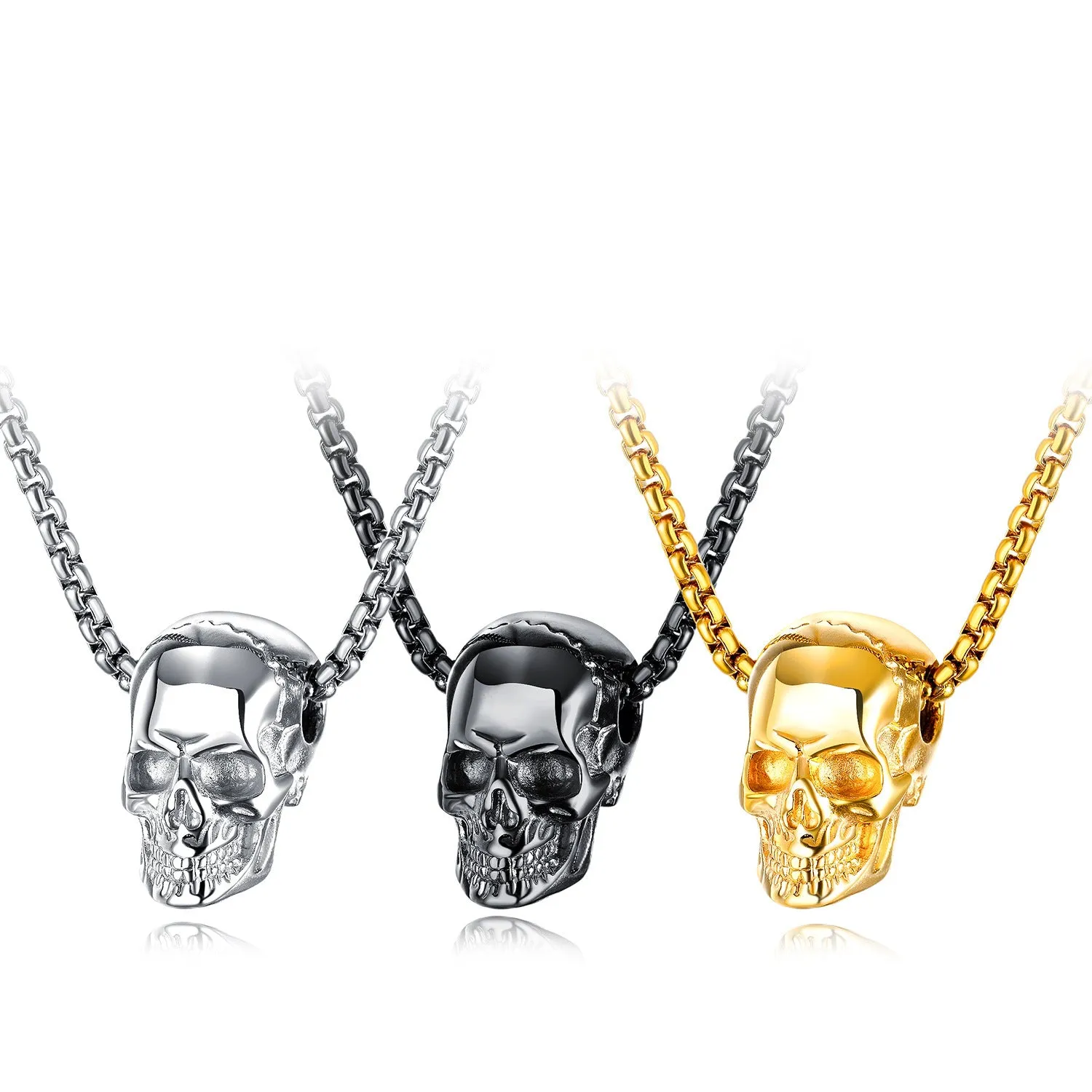 Wholesale Fashion Skull Vintage Titanium Steel Necklace light_wish_jewels