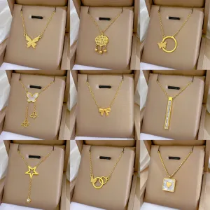 Wholesale Geometric Animal Personalized 18k Gold Plated Clavicle Chain light_wish_jewels