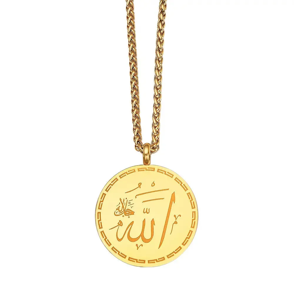 Wholesale Geometric Round Pendant Stainless Steel Necklace
