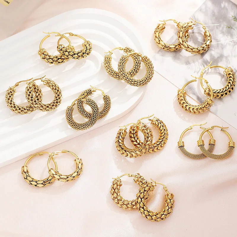 Wholesale gold plated hollow ring earrings light_wish_jewels