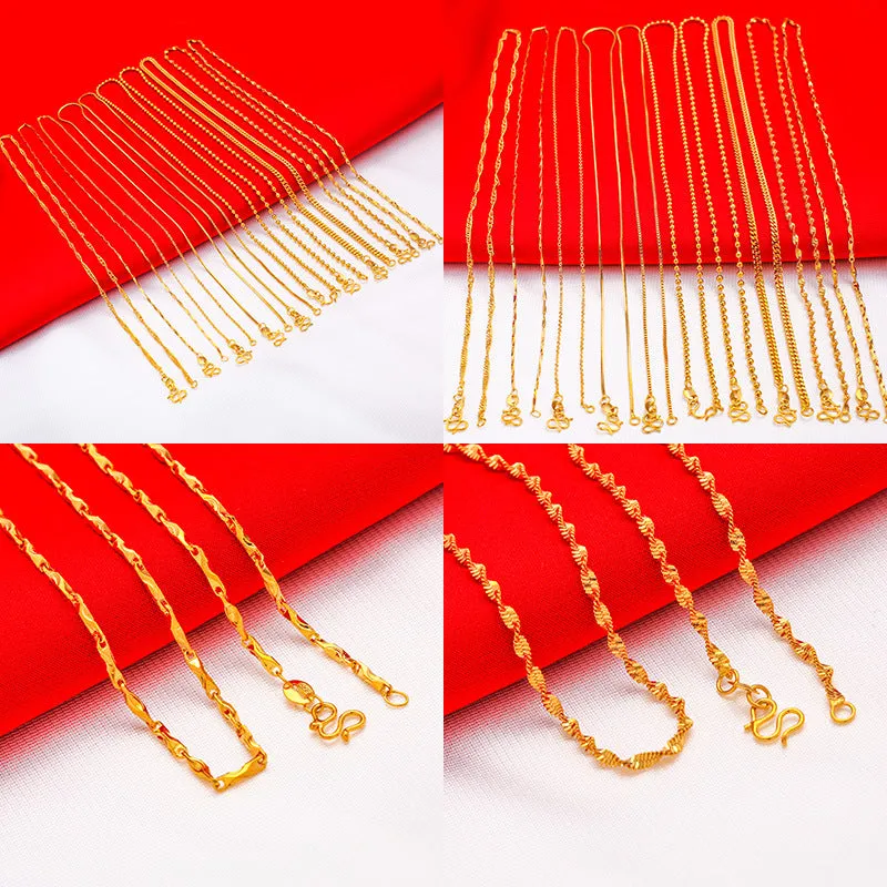 Wholesale Gold-plated water wave snake bone necklace box necklace