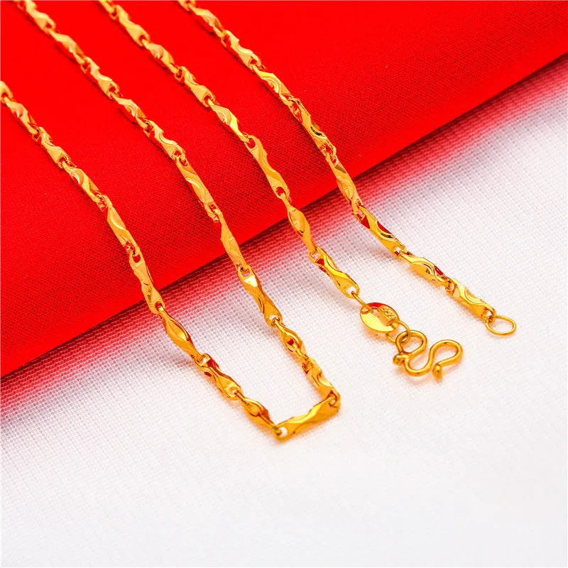 Wholesale Gold-plated water wave snake bone necklace box necklace